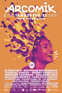 affiche festival humour arcomik colorée orange femme rigole affiche simple